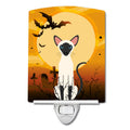 Halloween Siamese Cat Ceramic Night Light Compact, UL-Certified, Ideal for Bedroom, Bathroom, Nursery, Hallway, Kitchen, 6x4x3, Multicolor