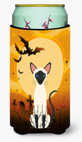 Halloween Siamese Cat Tall Boy Hugger Can Cooler Sleeve Machine Washable Drink Collapsible Insulator Beverage Insulated Holder