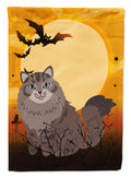 Halloween Siberian Cat House Flag 28x40 Porch Sleeve Pole Decorative Outside Yard Banner Artwork Wall Hanging, Polyester