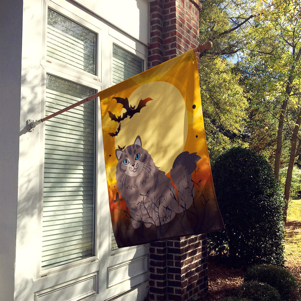 Halloween Siberian Cat House Flag 28x40 Porch Sleeve Pole Decorative Outside Yard Banner Artwork Wall Hanging, Polyester