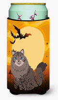 Halloween Siberian Cat Tall Boy Hugger Can Cooler Sleeve Machine Washable Drink Collapsible Insulator Beverage Insulated Holder