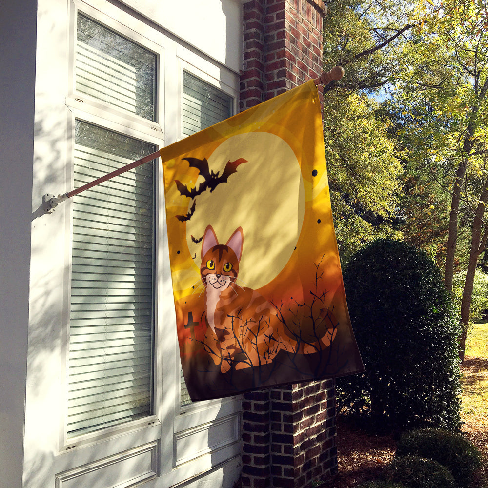 Halloween Sokoke Cat House Flag 28x40 Porch Sleeve Pole Decorative Outside Yard Banner Artwork Wall Hanging, Polyester