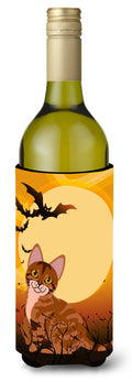 Halloween Sokoke Cat Wine Bottle Hugger Gift Sleeve for Standard 750 ml Bottles, Insulated Reusable Also Fits Mini Shot & Pint Bottles