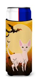 Halloween Sphynx Cat Slim Can Hugger , Insulated Foam Hugger for 12 oz Slim Cans, Beer Bottles & Water Bottles, Printed in USA