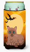 Halloween Tonkinese Cat Tall Boy Hugger Can Cooler Sleeve Machine Washable Drink Collapsible Insulator Beverage Insulated Holder