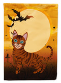 Halloween Toyger Cat House Flag 28x40 Porch Sleeve Pole Decorative Outside Yard Banner Artwork Wall Hanging, Polyester