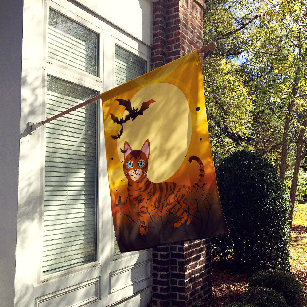 Halloween Toyger Cat House Flag 28x40 Porch Sleeve Pole Decorative Outside Yard Banner Artwork Wall Hanging, Polyester