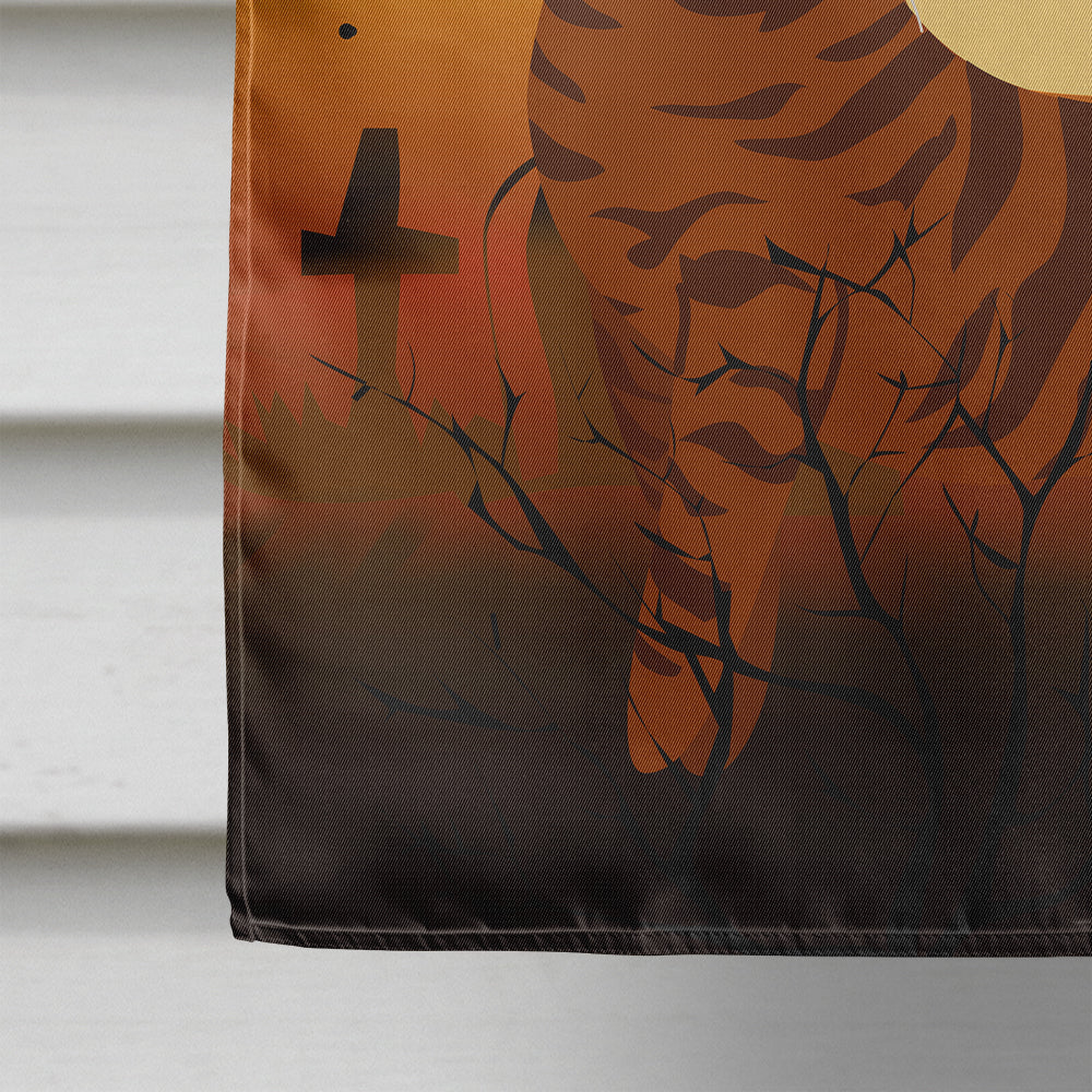 Halloween Toyger Cat House Flag 28x40 Porch Sleeve Pole Decorative Outside Yard Banner Artwork Wall Hanging, Polyester