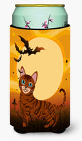 Halloween Toyger Cat Tall Boy Hugger Can Cooler Sleeve Machine Washable Drink Collapsible Insulator Beverage Insulated Holder