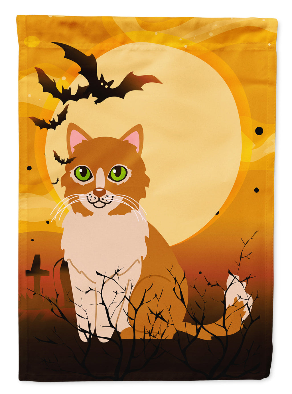 Halloween Ural Rex Cat House Flag 28x40 Porch Sleeve Pole Decorative Outside Yard Banner Artwork Wall Hanging, Polyester