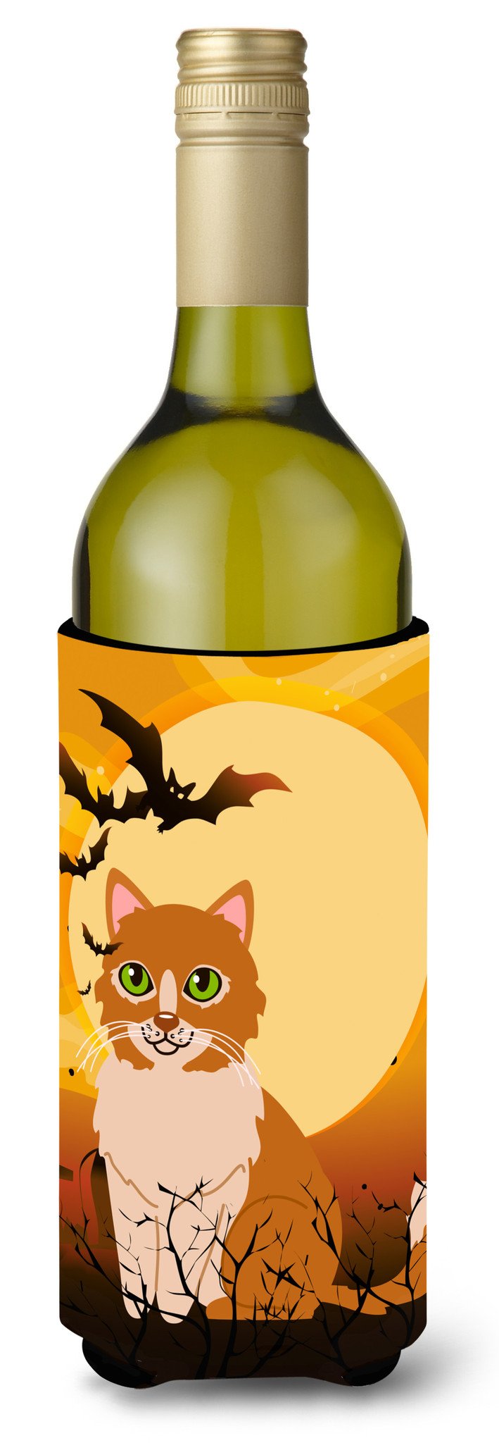 Halloween Ural Rex Cat Wine Bottle Hugger Gift Sleeve for Standard 750 ml Bottles, Insulated Reusable Also Fits Mini Shot & Pint Bottles