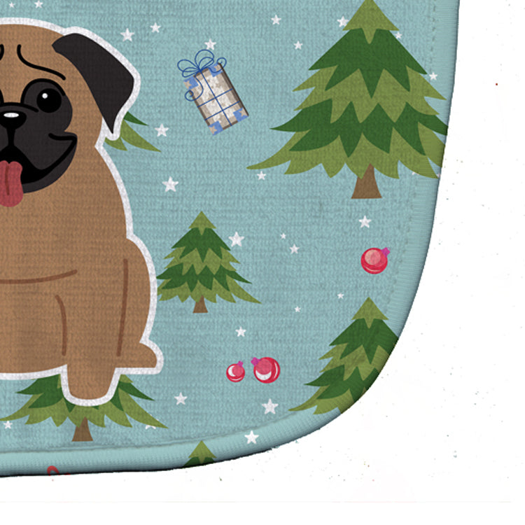 Christmas Pug Brown Baby Bib Easy-Clean Baby Bib Baby Feeding Accessory Baby Mealtime Essential, 10 x 13, Multicolor
