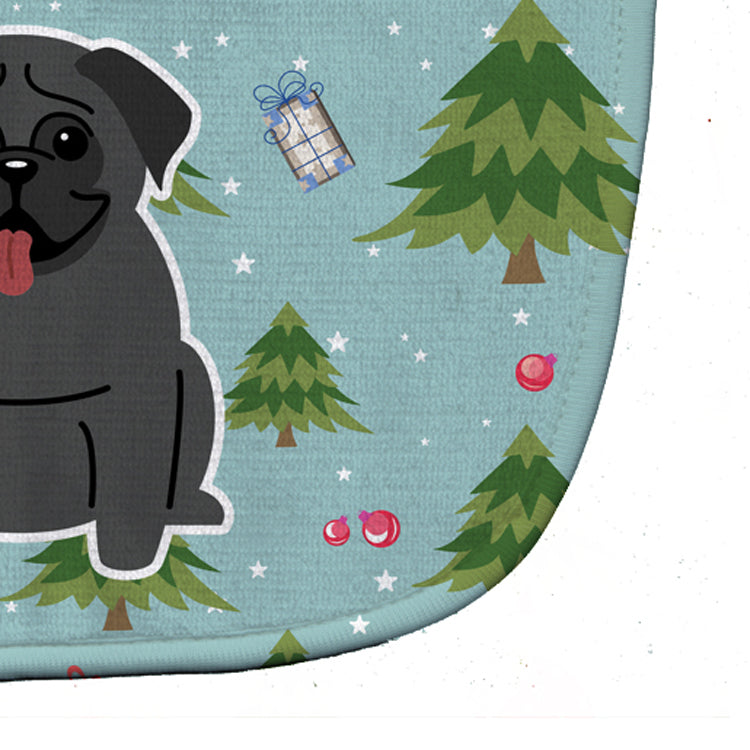 Christmas Pug Black Baby Bib Easy-Clean Baby Bib Baby Feeding Accessory Baby Mealtime Essential, 10 x 13, Multicolor
