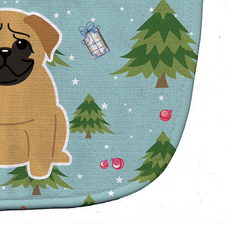 Christmas Pug Brown Baby Bib Easy-Clean Baby Bib Baby Feeding Accessory Baby Mealtime Essential, 10 x 13, Multicolor