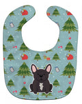 Christmas French Bulldog Brindle Baby Bib Easy-Clean Baby Bib Baby Feeding Accessory Baby Mealtime Essential, 10 x 13, Multicolor