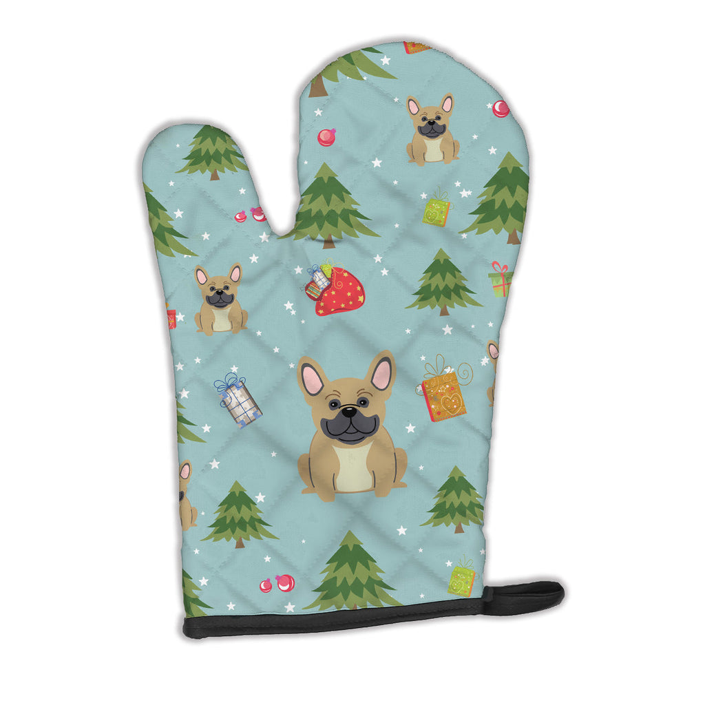 Christmas French Bulldog Cream Oven Mitt Heat Resistant Thick Oven Mitt for Hot Pans and Oven, Kitchen Mitt Protect Hands, Cooking Baking Glove