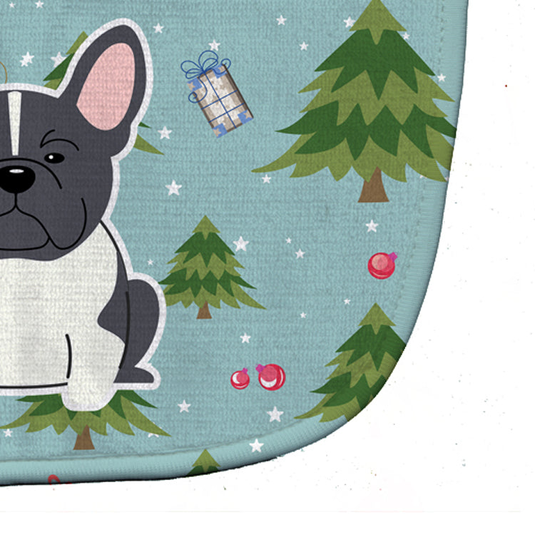 Christmas French Bulldog Black White Baby Bib Easy-Clean Baby Bib Baby Feeding Accessory Baby Mealtime Essential, 10 x 13, Multicolor