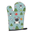 Christmas French Bulldog Black White Oven Mitt Heat Resistant Thick Oven Mitt for Hot Pans and Oven, Kitchen Mitt Protect Hands, Cooking Baking Glove