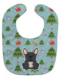 Christmas French Bulldog Black Baby Bib Easy-Clean Baby Bib Baby Feeding Accessory Baby Mealtime Essential, 10 x 13, Multicolor