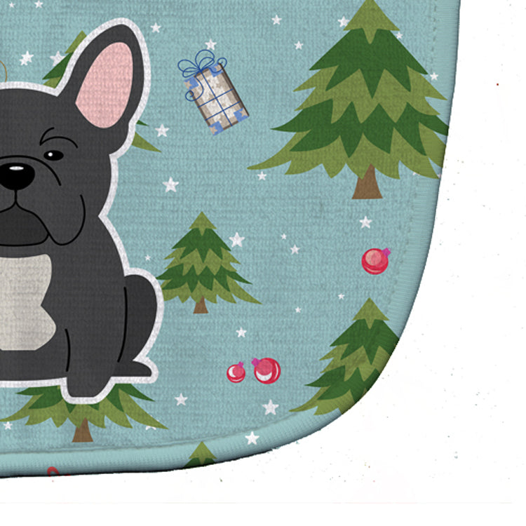 Christmas French Bulldog Black Baby Bib Easy-Clean Baby Bib Baby Feeding Accessory Baby Mealtime Essential, 10 x 13, Multicolor