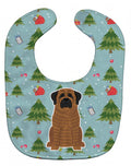 Christmas Mastiff Brindle Baby Bib Easy-Clean Baby Bib Baby Feeding Accessory Baby Mealtime Essential, 10 x 13, Multicolor