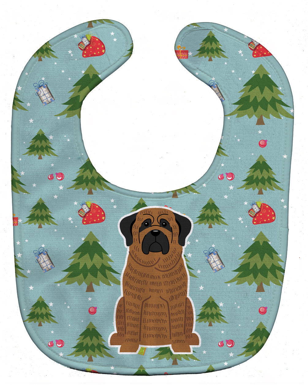 Christmas Mastiff Brindle Baby Bib Easy-Clean Baby Bib Baby Feeding Accessory Baby Mealtime Essential, 10 x 13, Multicolor