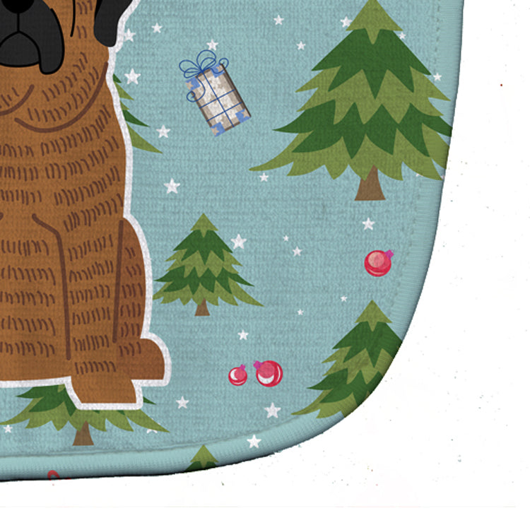 Christmas Mastiff Brindle Baby Bib Easy-Clean Baby Bib Baby Feeding Accessory Baby Mealtime Essential, 10 x 13, Multicolor