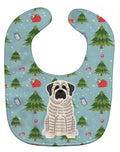 Christmas Mastiff Brindle White Baby Bib Easy-Clean Baby Bib Baby Feeding Accessory Baby Mealtime Essential, 10 x 13, Multicolor