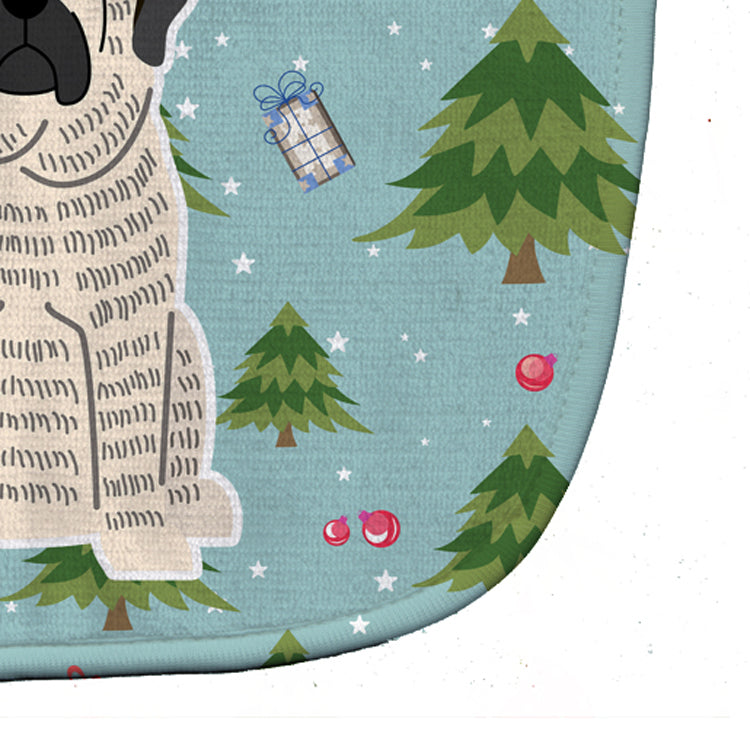 Christmas Mastiff Brindle White Baby Bib Easy-Clean Baby Bib Baby Feeding Accessory Baby Mealtime Essential, 10 x 13, Multicolor