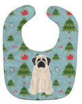 Christmas Mastiff White Baby Bib Easy-Clean Baby Bib Baby Feeding Accessory Baby Mealtime Essential, 10 x 13, Multicolor