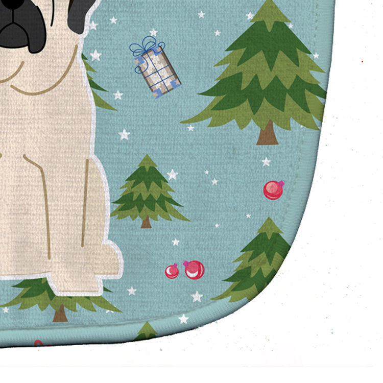 Christmas Mastiff White Baby Bib Easy-Clean Baby Bib Baby Feeding Accessory Baby Mealtime Essential, 10 x 13, Multicolor