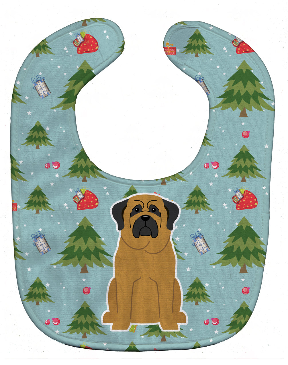 Christmas Mastiff Baby Bib Easy-Clean Baby Bib Baby Feeding Accessory Baby Mealtime Essential, 10 x 13, Multicolor