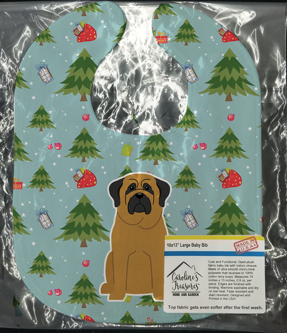 Christmas Mastiff Baby Bib Easy-Clean Baby Bib Baby Feeding Accessory Baby Mealtime Essential, 10 x 13, Multicolor