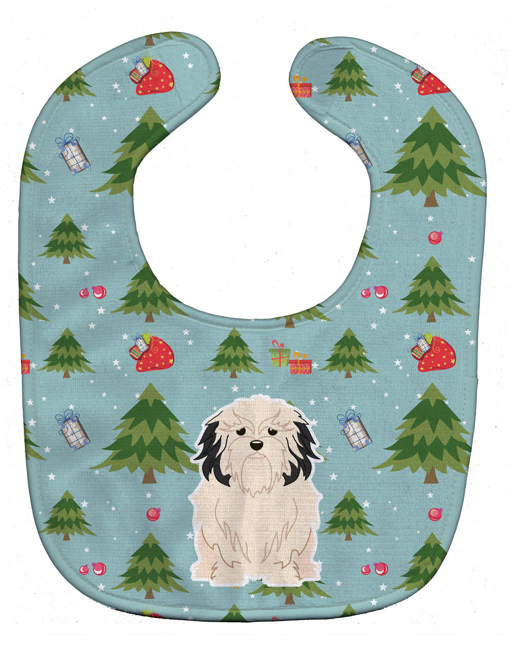 Christmas Lowchen Baby Bib Easy-Clean Baby Bib Baby Feeding Accessory Baby Mealtime Essential, 10 x 13, Multicolor