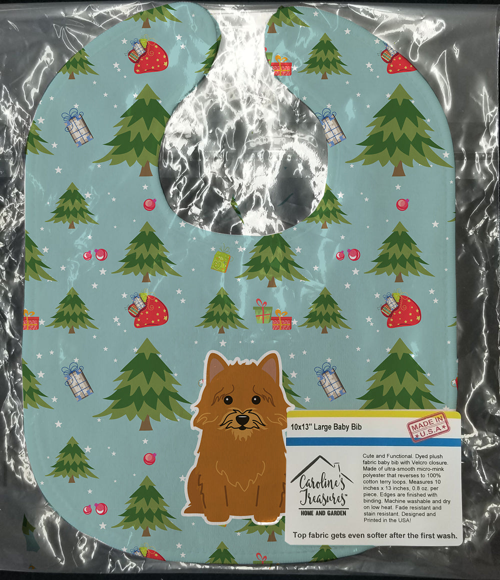 Christmas Norwich Terrier Baby Bib Easy-Clean Baby Bib Baby Feeding Accessory Baby Mealtime Essential, 10 x 13, Multicolor