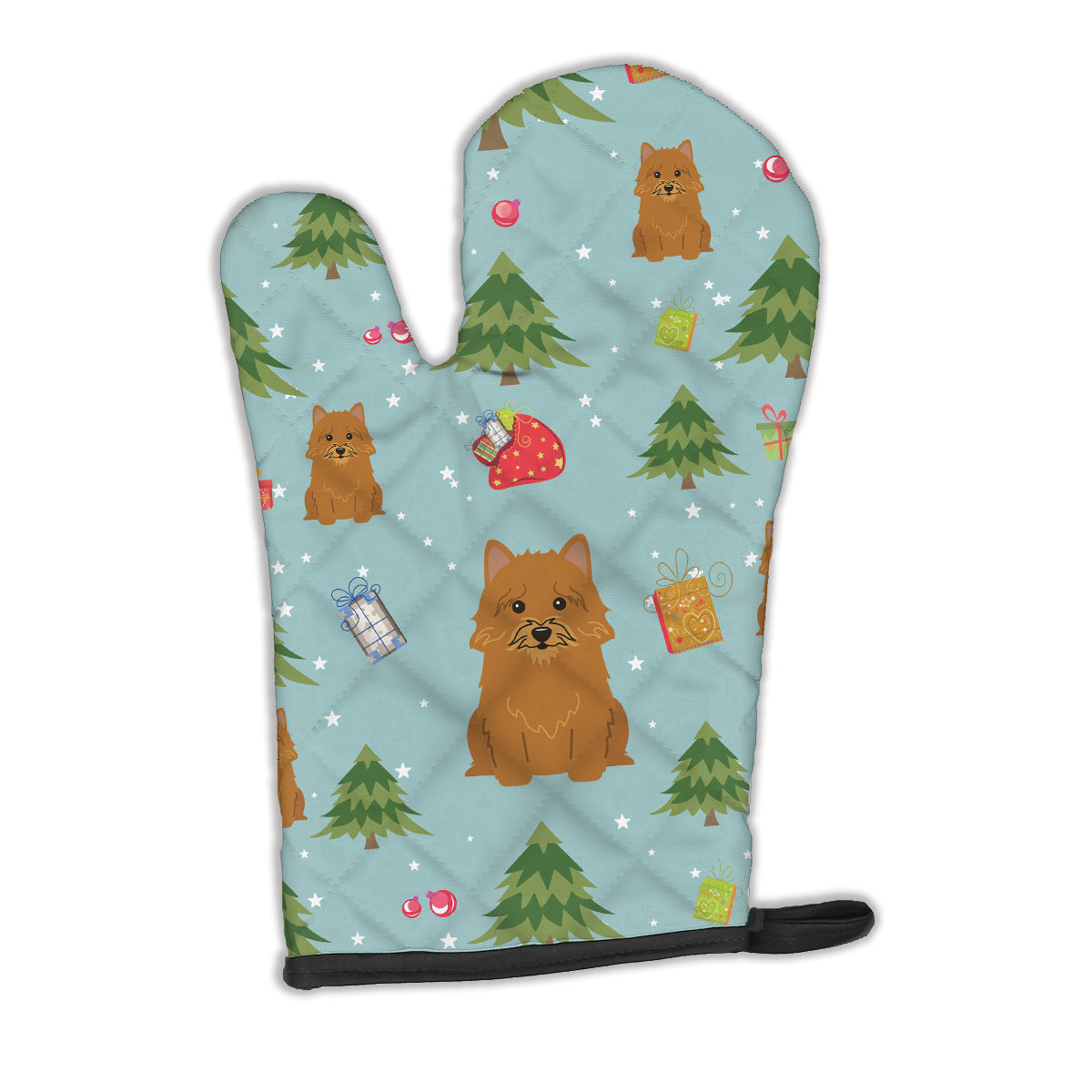 Christmas Norwich Terrier Oven Mitt Heat Resistant Thick Oven Mitt for Hot Pans and Oven, Kitchen Mitt Protect Hands, Cooking Baking Glove