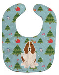 Christmas Basset Hound Baby Bib Easy-Clean Baby Bib Baby Feeding Accessory Baby Mealtime Essential, 10 x 13, Multicolor