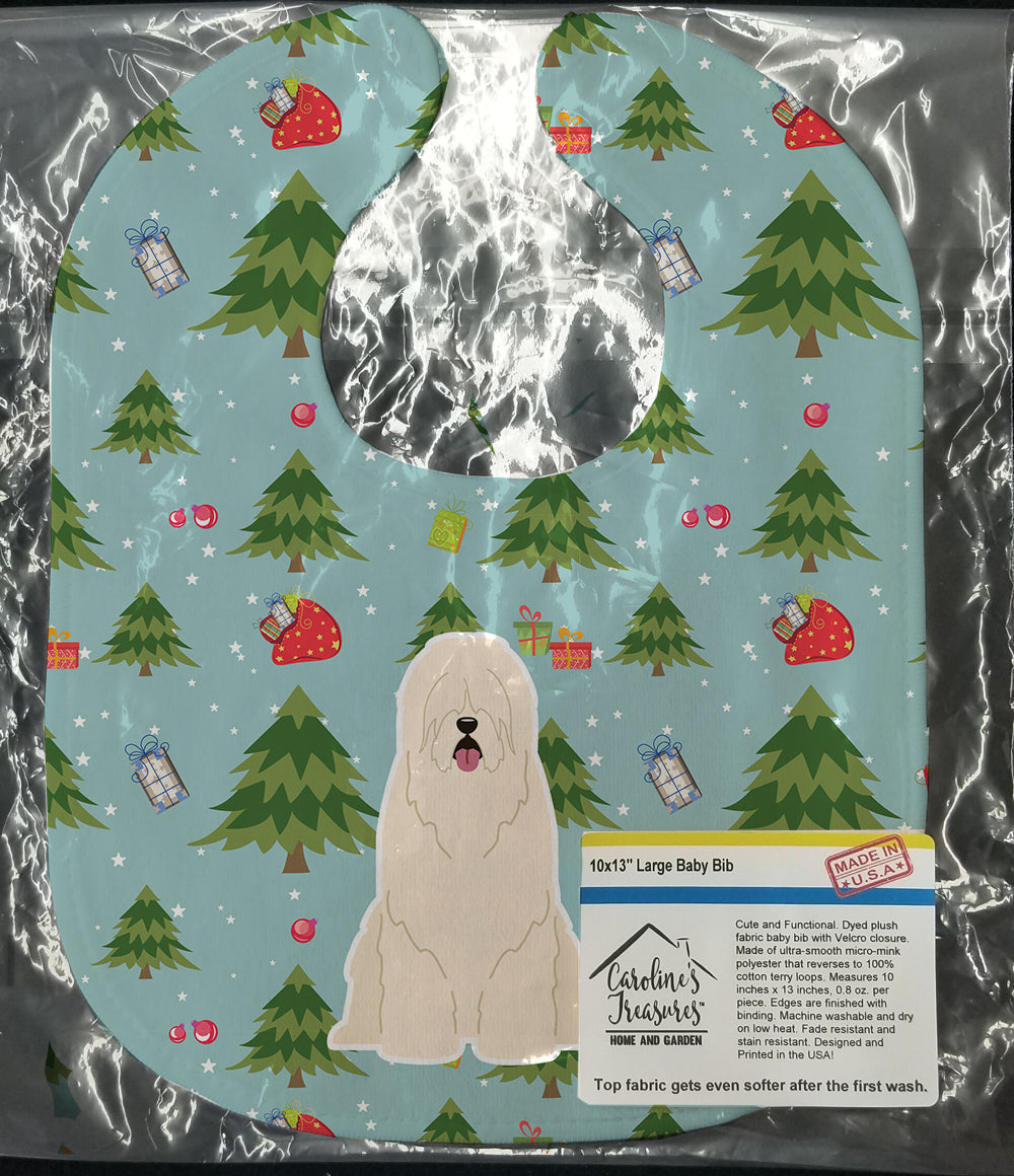 Christmas South Russian Sheepdog Baby Bib Easy-Clean Baby Bib Baby Feeding Accessory Baby Mealtime Essential, 10 x 13, Multicolor