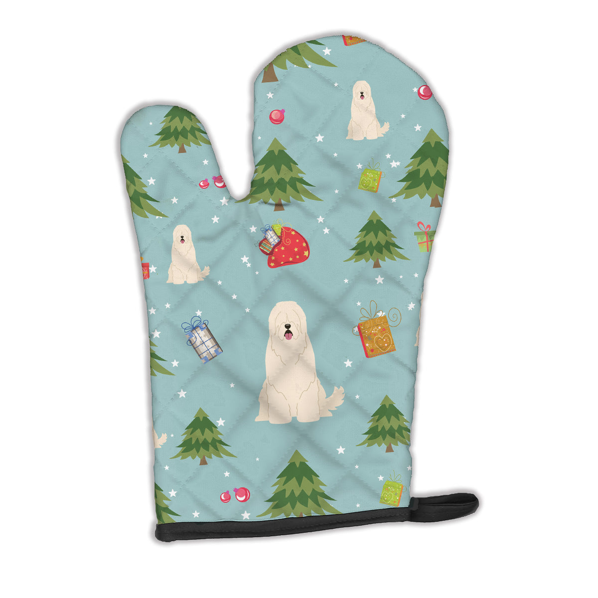 Christmas South Russian Sheepdog Oven Mitt Heat Resistant Thick Oven Mitt for Hot Pans and Oven, Kitchen Mitt Protect Hands, Cooking Baking Glove