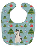 Christmas West Siberian Laika Spitz Baby Bib Easy-Clean Baby Bib Baby Feeding Accessory Baby Mealtime Essential, 10 x 13, Multicolor