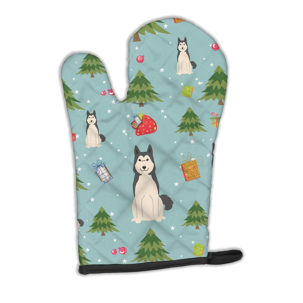 Christmas West Siberian Laika Spitz Oven Mitt Heat Resistant Thick Oven Mitt for Hot Pans and Oven, Kitchen Mitt Protect Hands, Cooking Baking Glove