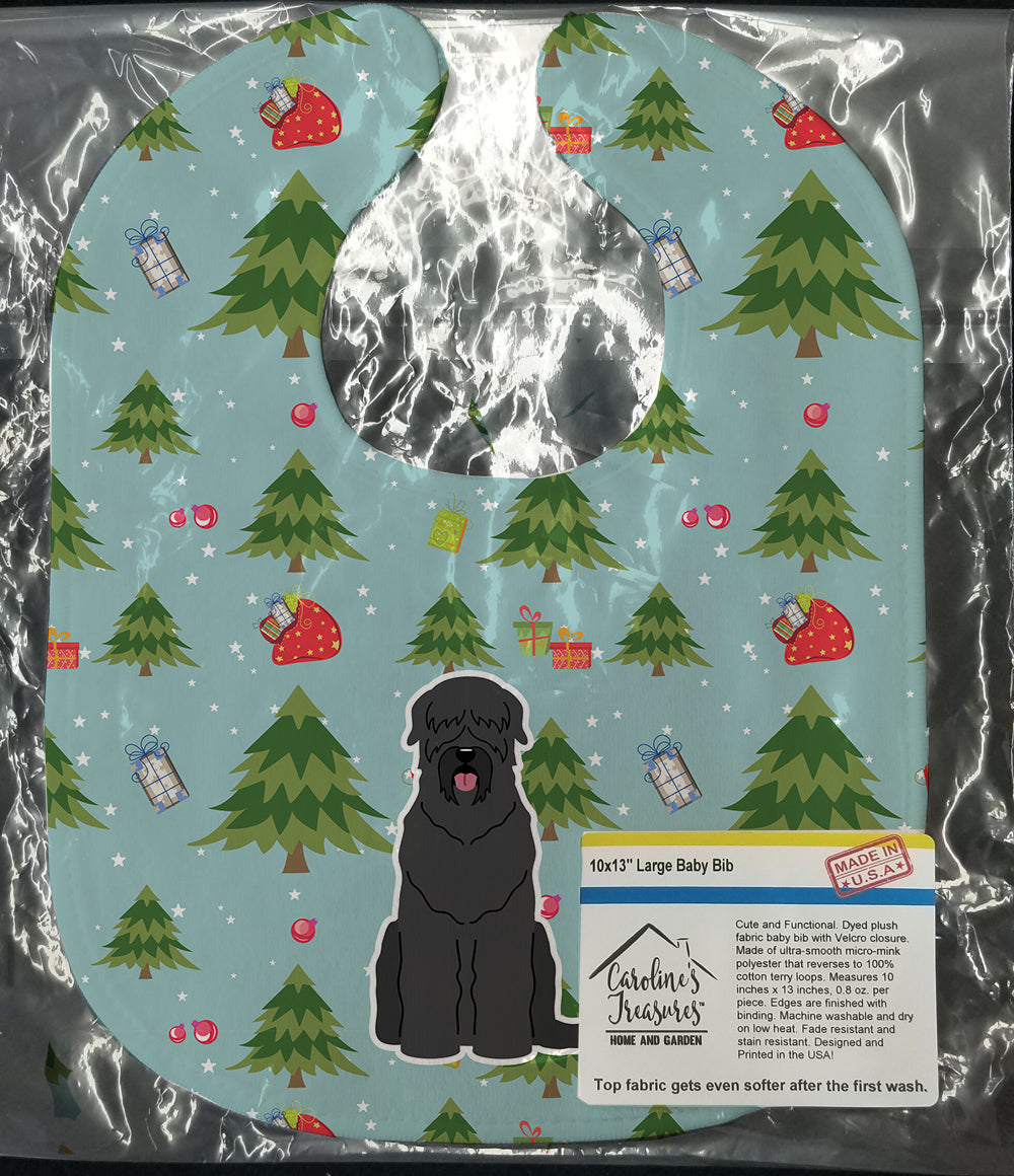 Christmas Black Russian Terrier Baby Bib Easy-Clean Baby Bib Baby Feeding Accessory Baby Mealtime Essential, 10 x 13, Multicolor