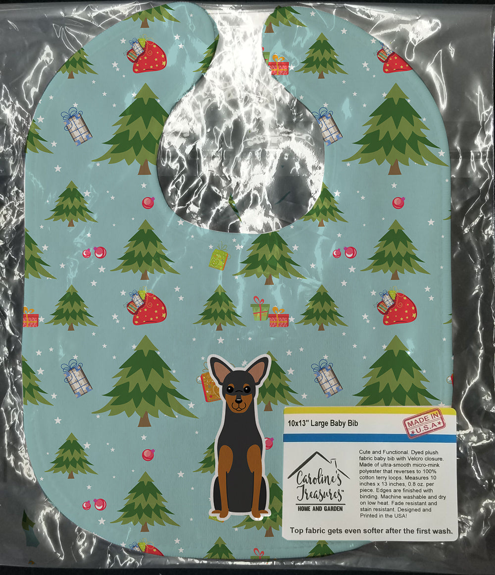 Christmas Manchester Terrier Baby Bib Easy-Clean Baby Bib Baby Feeding Accessory Baby Mealtime Essential, 10 x 13, Multicolor