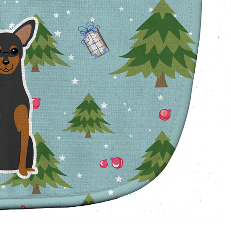 Christmas Manchester Terrier Baby Bib Easy-Clean Baby Bib Baby Feeding Accessory Baby Mealtime Essential, 10 x 13, Multicolor