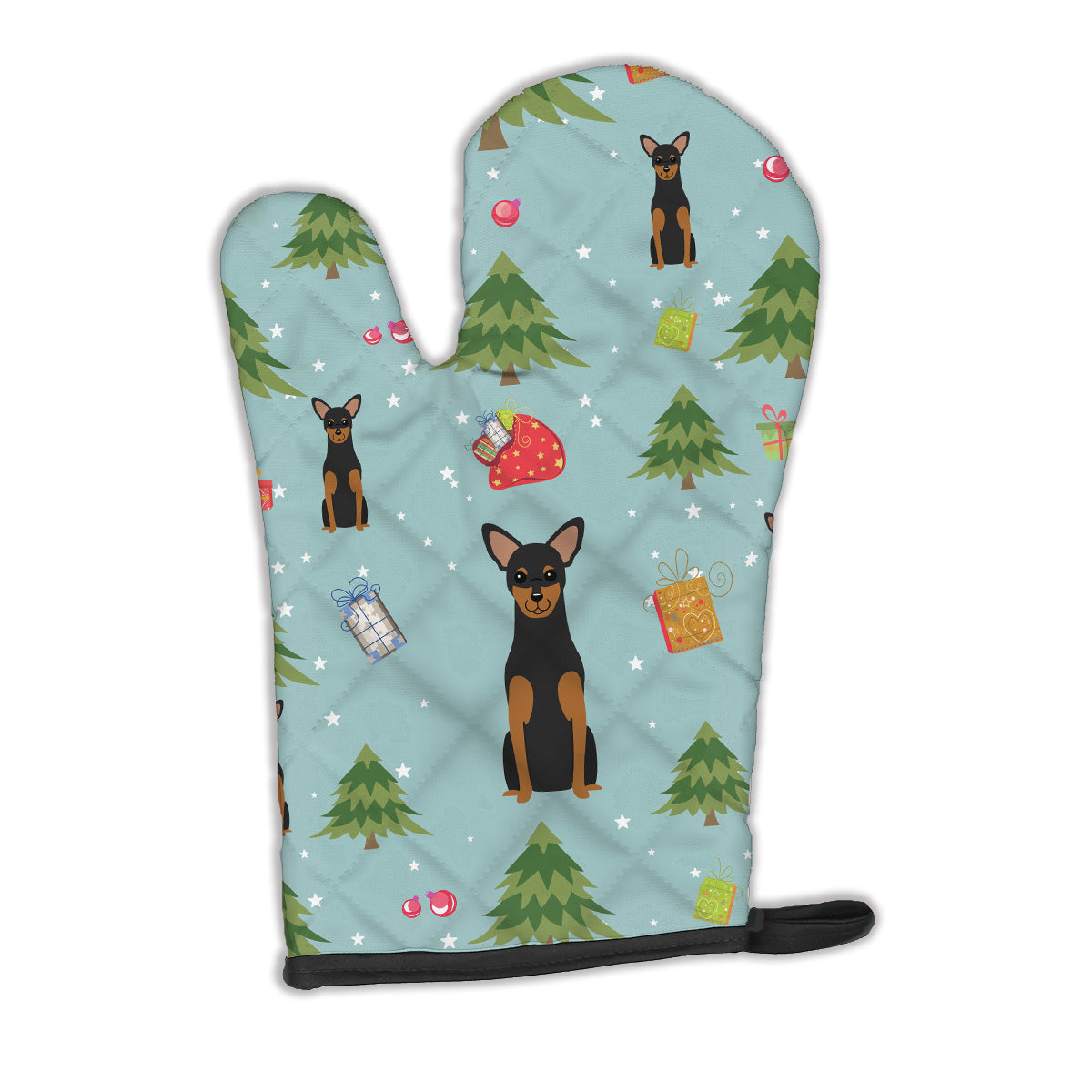 Christmas Manchester Terrier Oven Mitt Heat Resistant Thick Oven Mitt for Hot Pans and Oven, Kitchen Mitt Protect Hands, Cooking Baking Glove