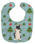 Christmas Russo-European Laika Spitz Baby Bib Easy-Clean Baby Bib Baby Feeding Accessory Baby Mealtime Essential, 10 x 13, Multicolor