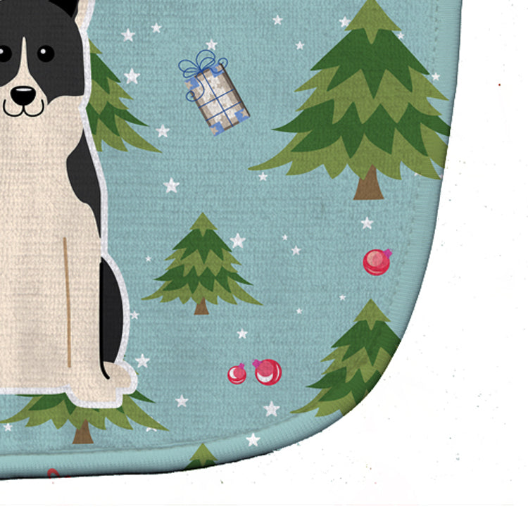 Christmas Russo-European Laika Spitz Baby Bib Easy-Clean Baby Bib Baby Feeding Accessory Baby Mealtime Essential, 10 x 13, Multicolor