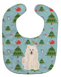 Christmas Samoyed Baby Bib Easy-Clean Baby Bib Baby Feeding Accessory Baby Mealtime Essential, 10 x 13, Multicolor