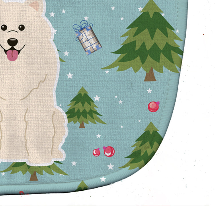 Christmas Samoyed Baby Bib Easy-Clean Baby Bib Baby Feeding Accessory Baby Mealtime Essential, 10 x 13, Multicolor