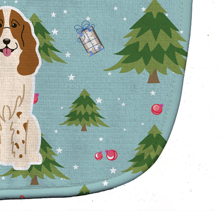 Christmas Russian Spaniel Baby Bib Easy-Clean Baby Bib Baby Feeding Accessory Baby Mealtime Essential, 10 x 13, Multicolor